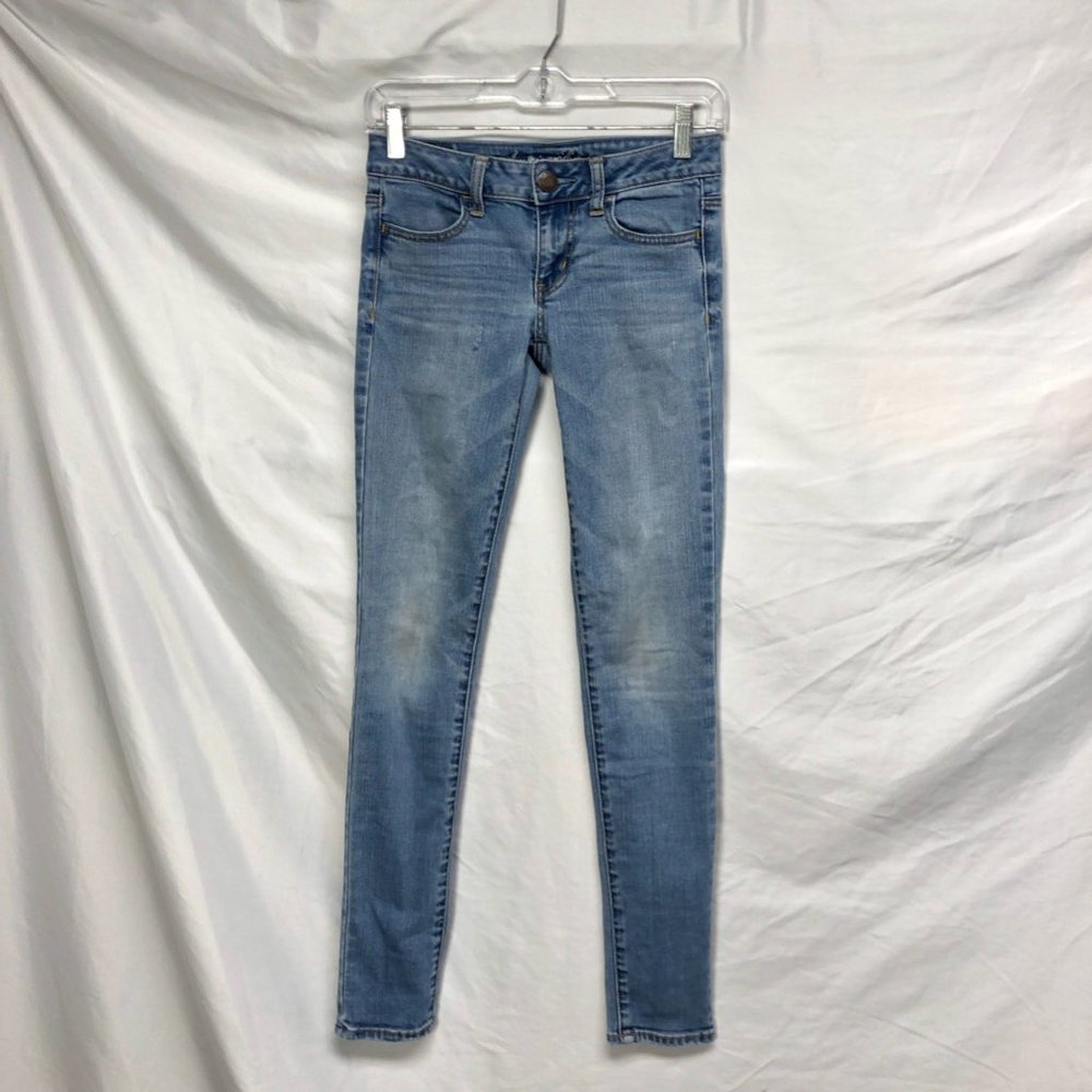 American Eagle Outfitters Womens Jeggings Blue Stretch Pockets Denim 00